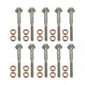 10x Injector Bolts WHT003187 & Copper Sealing Washers 13 x 7.7 x 2.5 mm - B2012703L