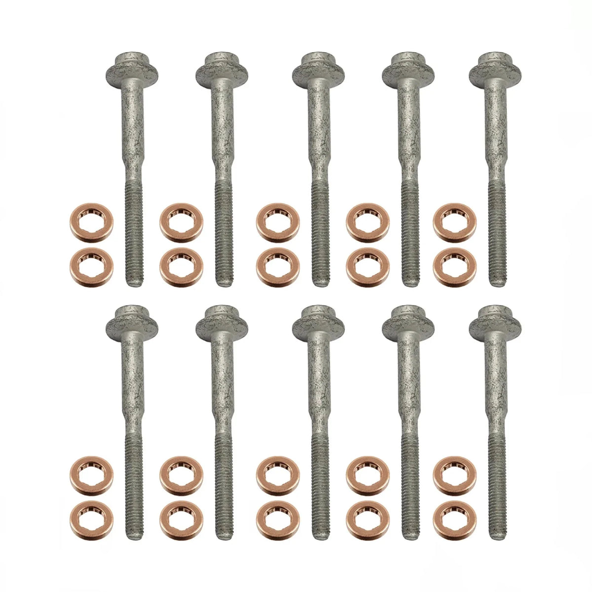 10x Injector Bolts WHT003187 & Copper Sealing Washers 13 x 7.7 x 2.5 mm - B2012703L