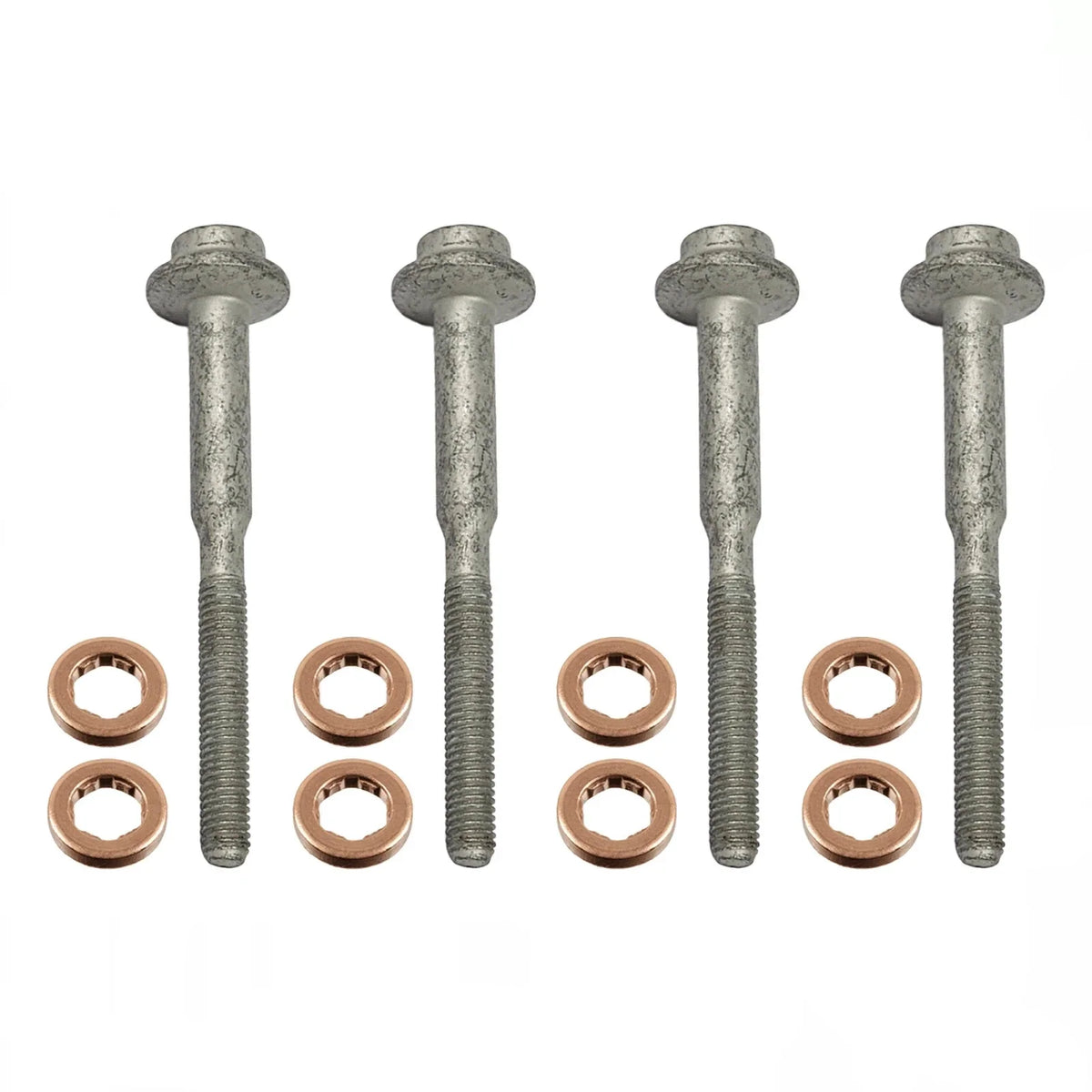 4x Injector Bolts WHT003187 & Copper Sealing Washers 13 x 7.7 x 2.5 mm - B2012703L