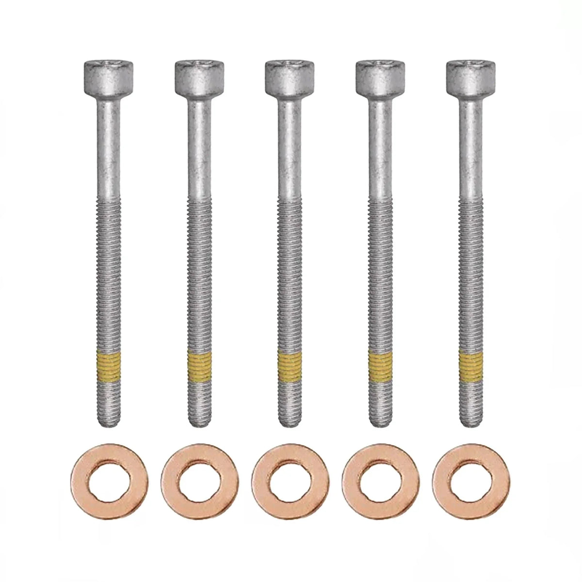 5x Cylinder Bolts & Injector Sealing Washers for Mercedes 15 x 7.15 x 3.0 mm - B20162506