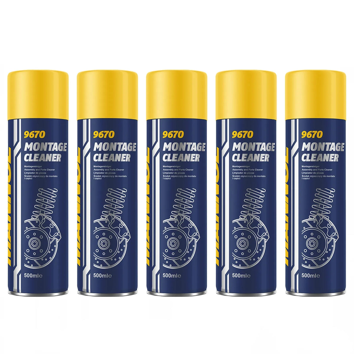 MANNOL 9670 Assembly & Brake Cleaner - 5 x 500 ml