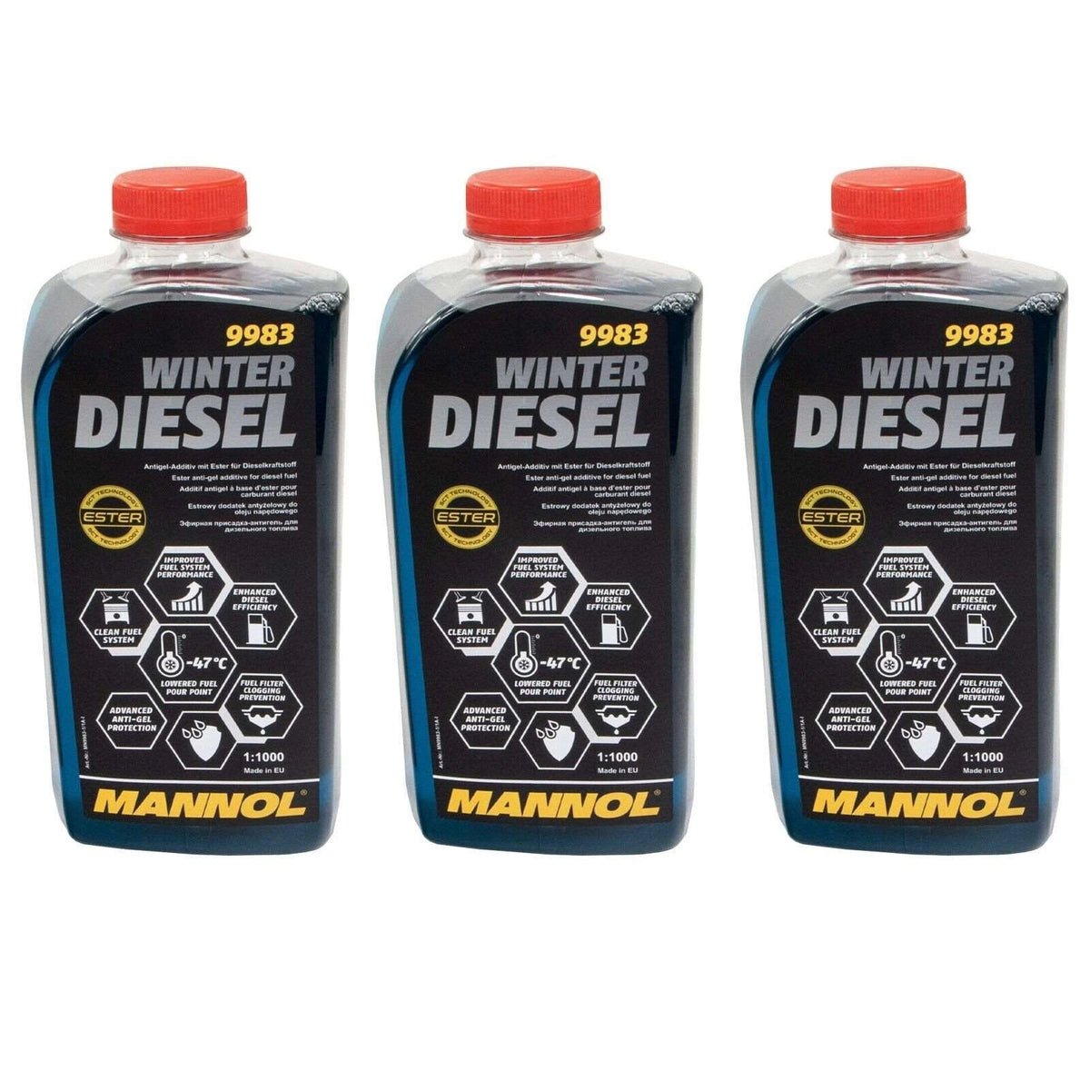 MANNOL 9983 Winter Diesel Fuel Additive - 3 x 1 L
