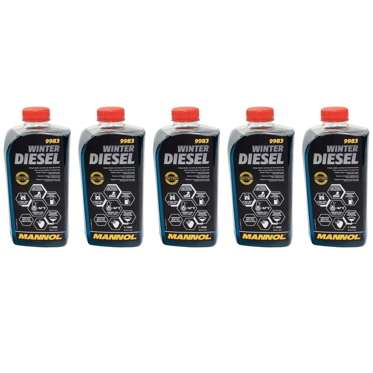 MANNOL 9983 Winter Diesel Fuel Additive - 5 x 1 L